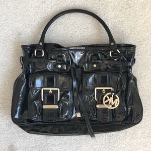 Michael Kors black patent leather purse